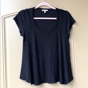 Black short sleeve flowy tee from Anthropologie